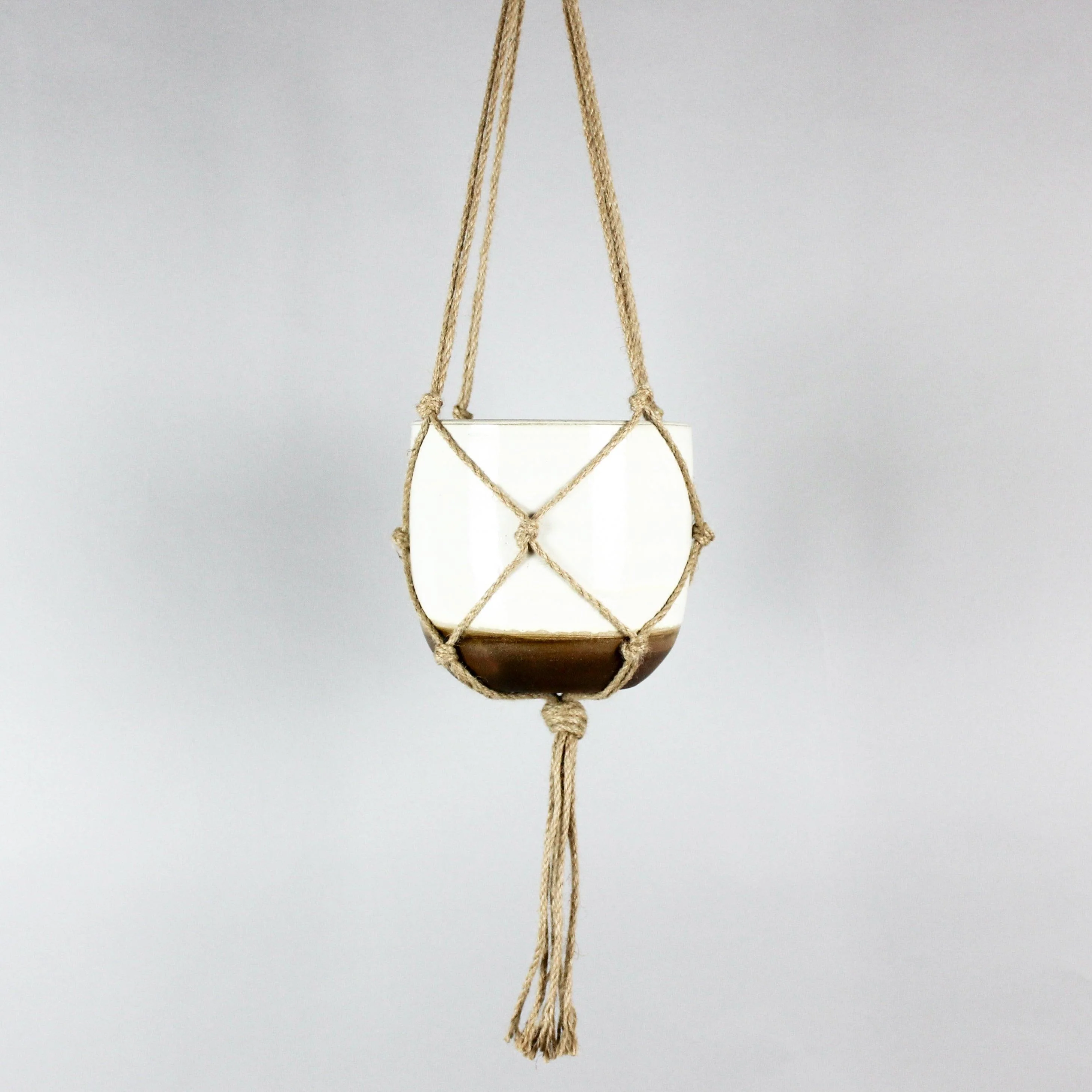 Macrame Plant Hanger 'Natural' | Brown Rope - Image 4