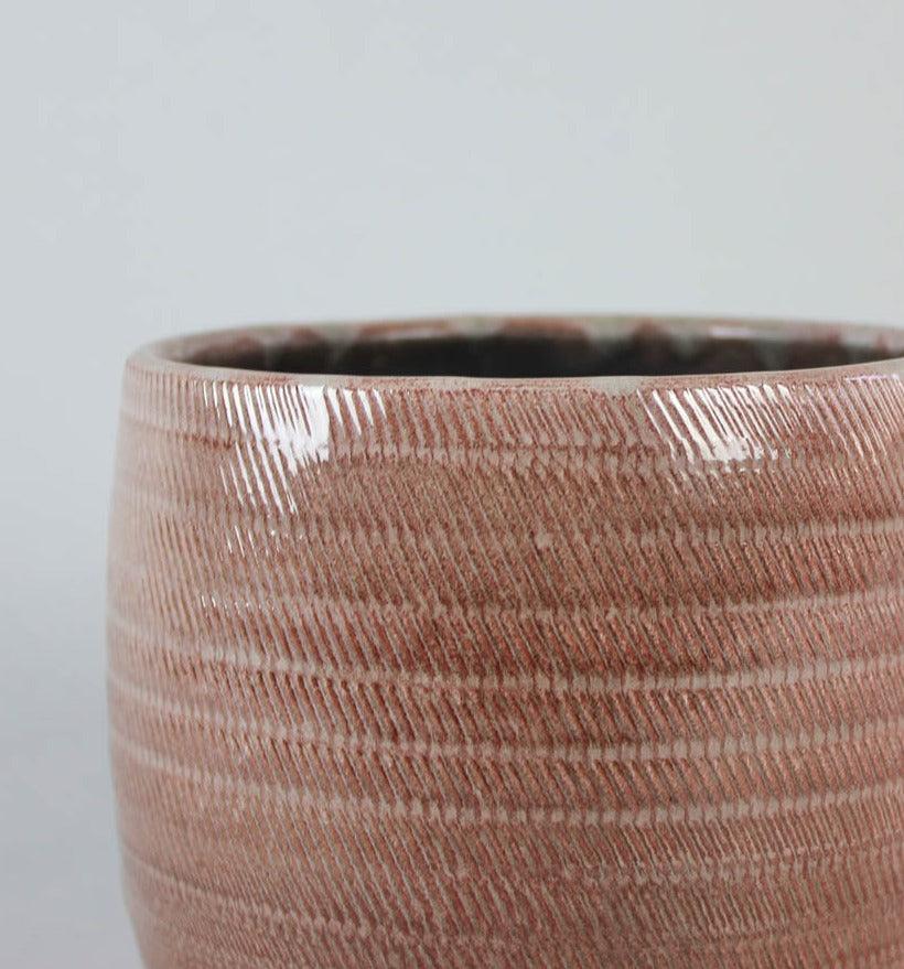 Trendy Rust Textured Pot 'Rosso' - Image 3