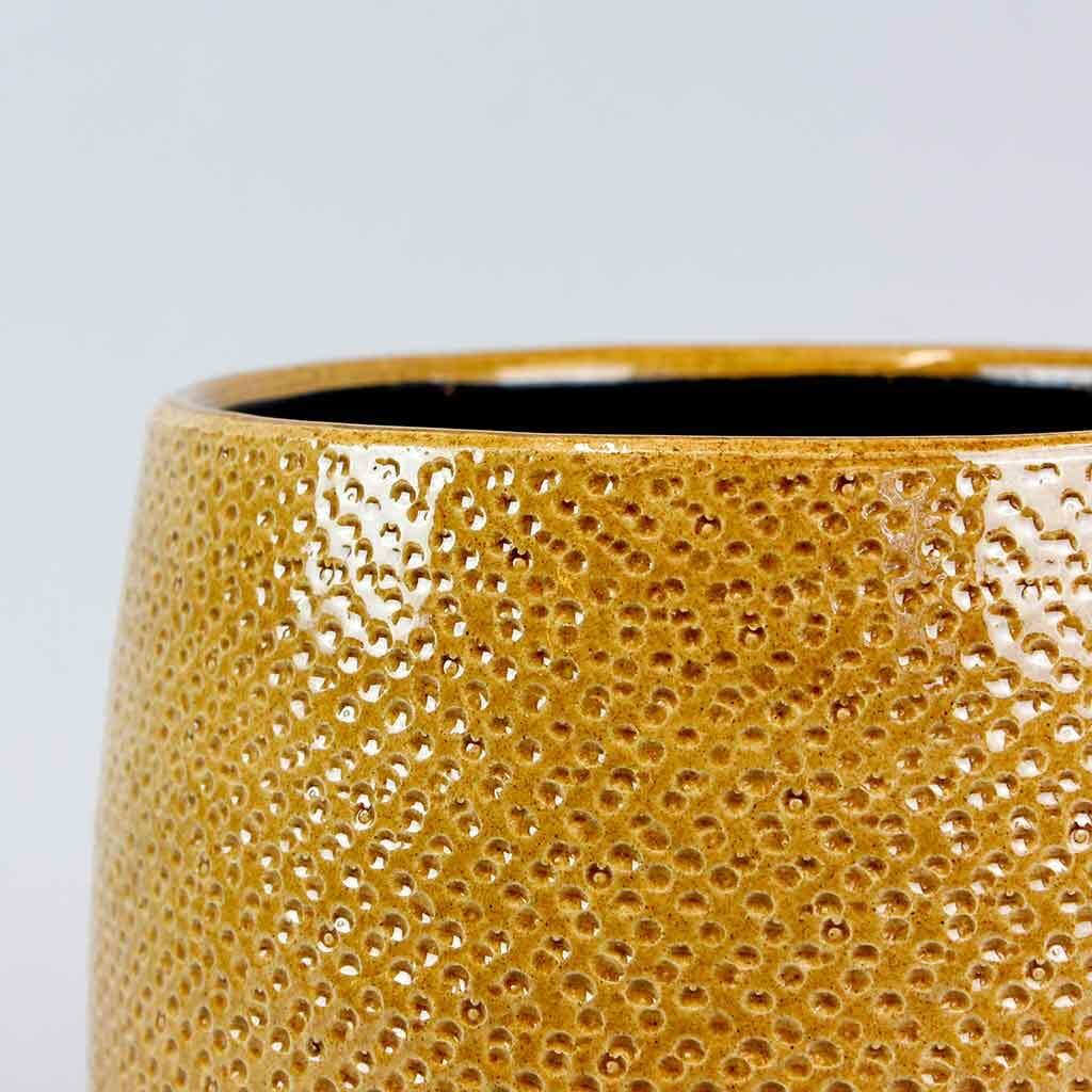 Ochre Ceramic Pot 'Venti' Ø 15.5 cm - Image 3